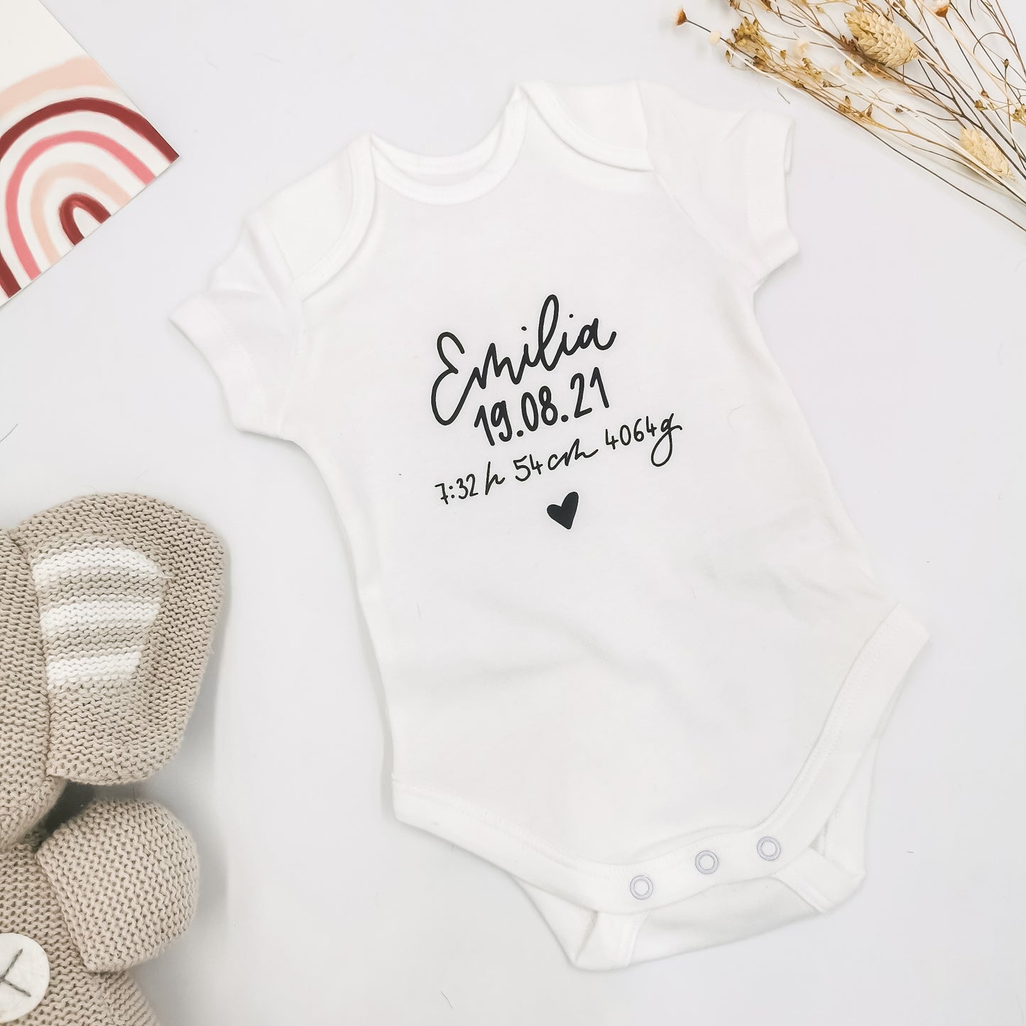 personalisierbarer Babybody - Geschenke zur Geburt - Herz