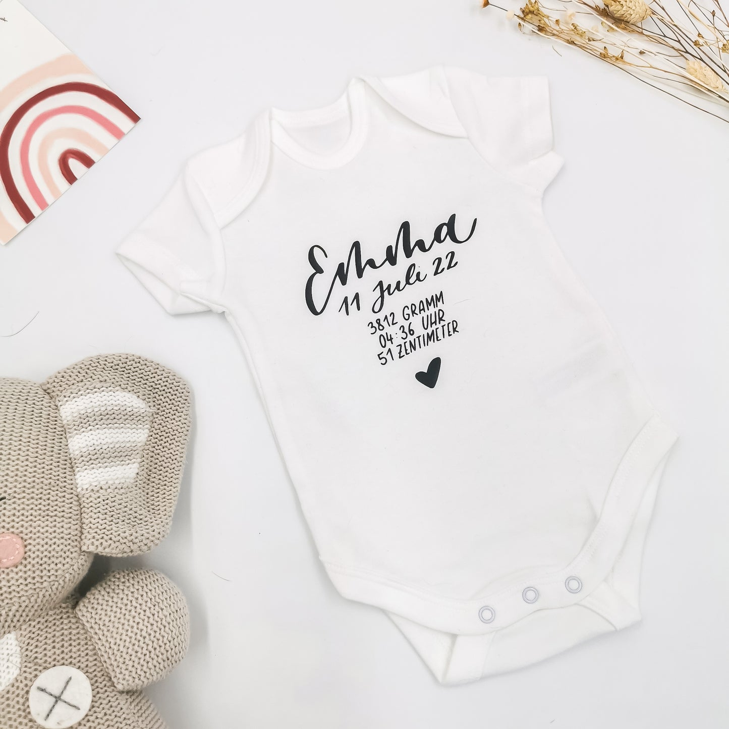 personalisierbarer Babybody - Geschenke zur Geburt - Herz 2