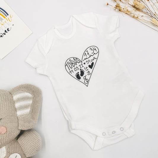 personalisierbarer Babybody - Geschenke zur Geburt - Fußabdruck