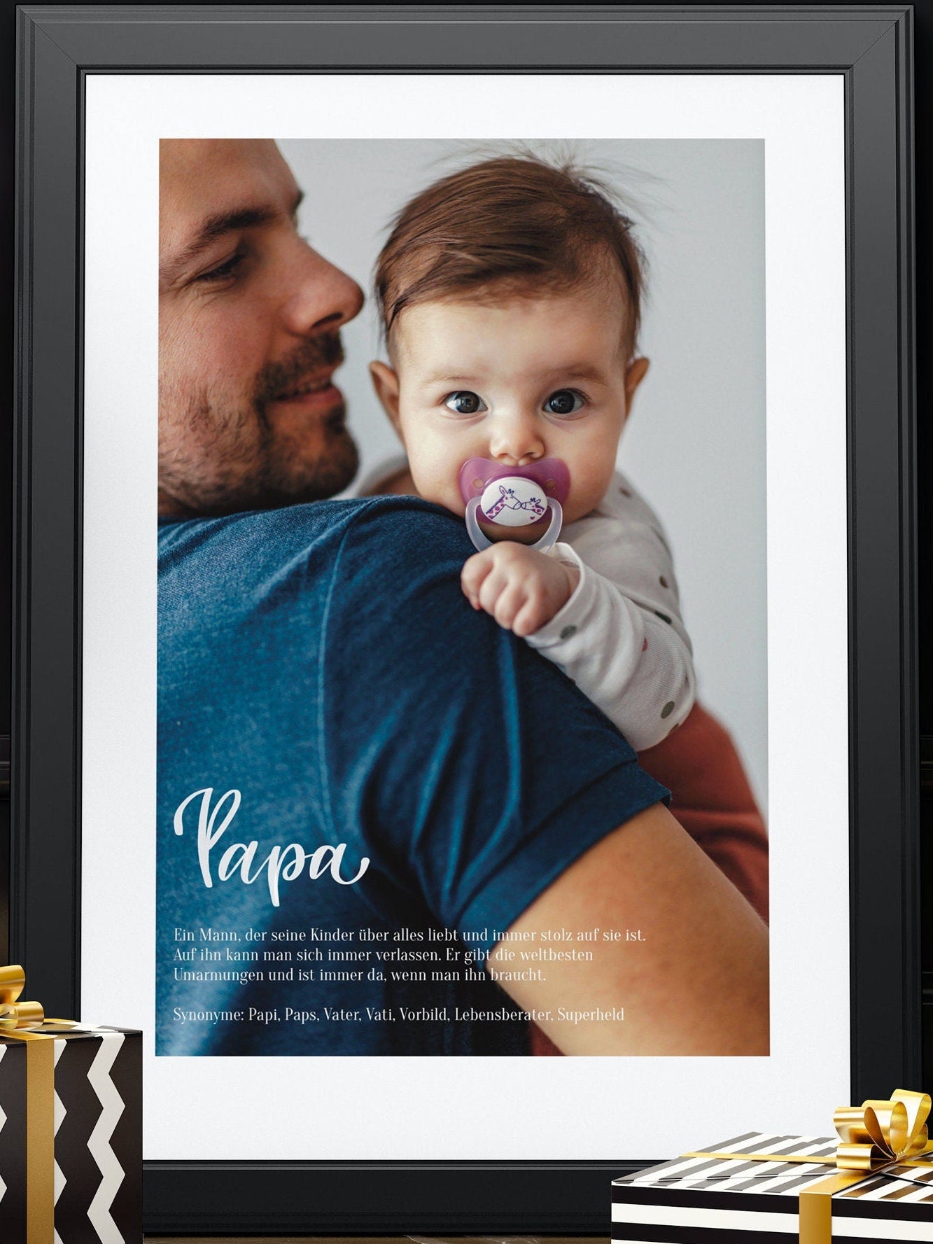 Poster für Papa - Lieblingsfoto personalisierbar mit Handschrift - Geschenk Vatertag - Erinnerung