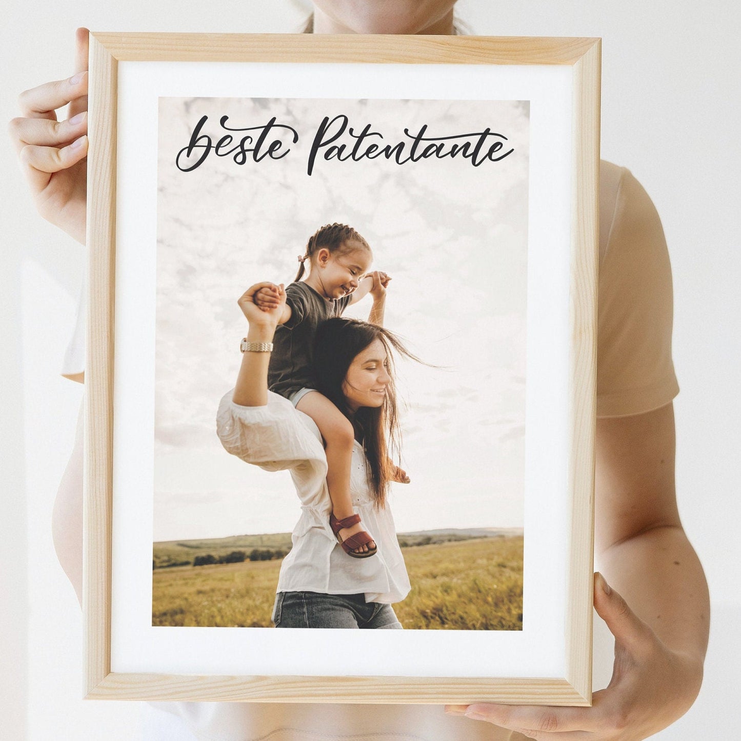 Poster für Paten - Lieblingsfoto personalisierbar mit Handschrift - Geschenk Patentante Patenonkel - Erinnerung