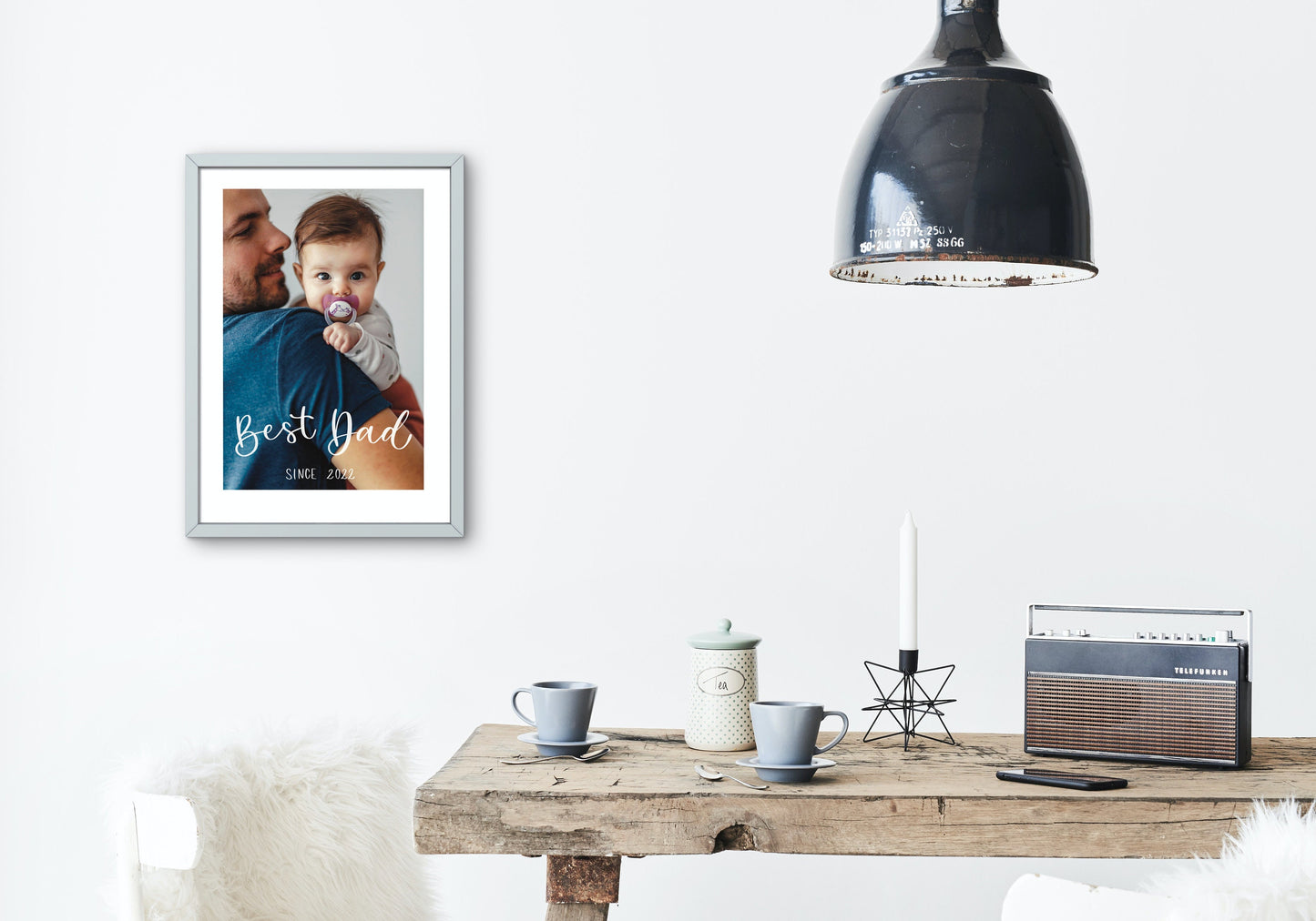 Digitales Poster für Papa - Lieblingsfoto personalisierbar mit Handschrift - Geschenk Vatertag - Erinnerung - Wanddeko
