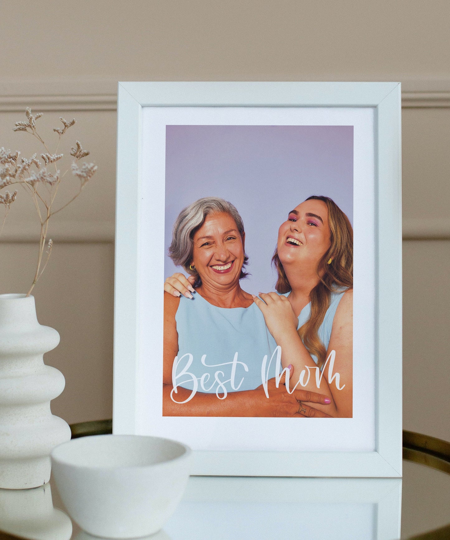 Digitales Poster für Mama - Lieblingsfoto personalisierbar mit Handschrift - Geschenk Muttertag Geburtstag Weihnachten - Erinnerung